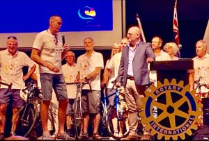 Our awesome riders on stage at the 2019 District Conference after completing the Ocean to Outback bike ride. They have reaised over $50,000 for Mental Health