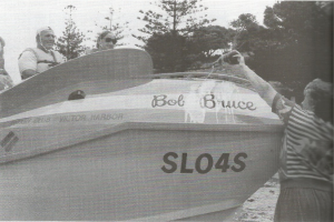 Launching of the new Jet Surf Rescue Boat at Port Elliot Surf Life Saving Club 1988